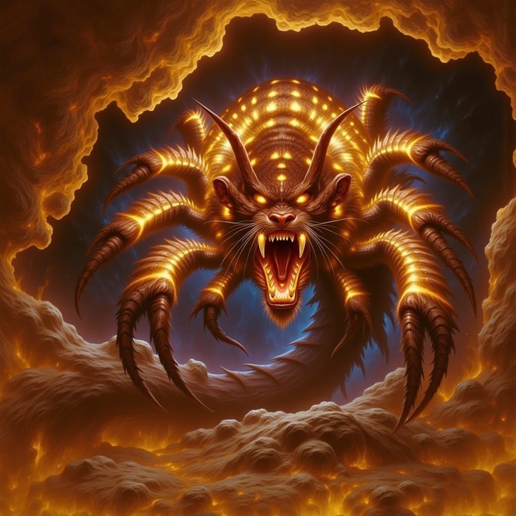 Furry Hybrid Monster Emerges from Dark Cave