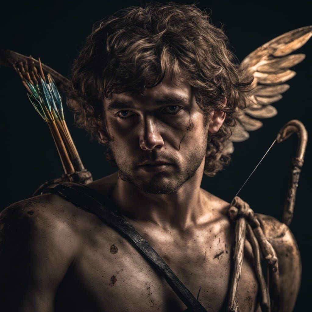 Drunk and Depressed Cupid Portrait in Hyperrealistic Splash ...