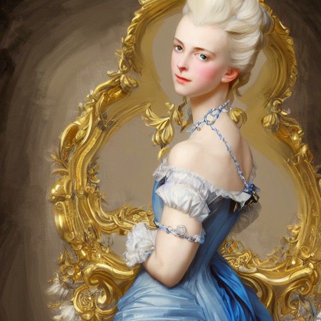 Marie Antoinette Portrait in Art Nouveau Style