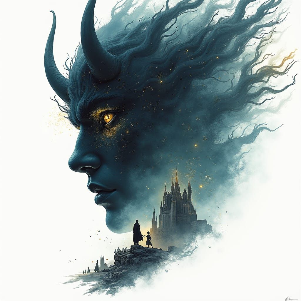 Surreal Demon Portrait in Dark Fantasy Style