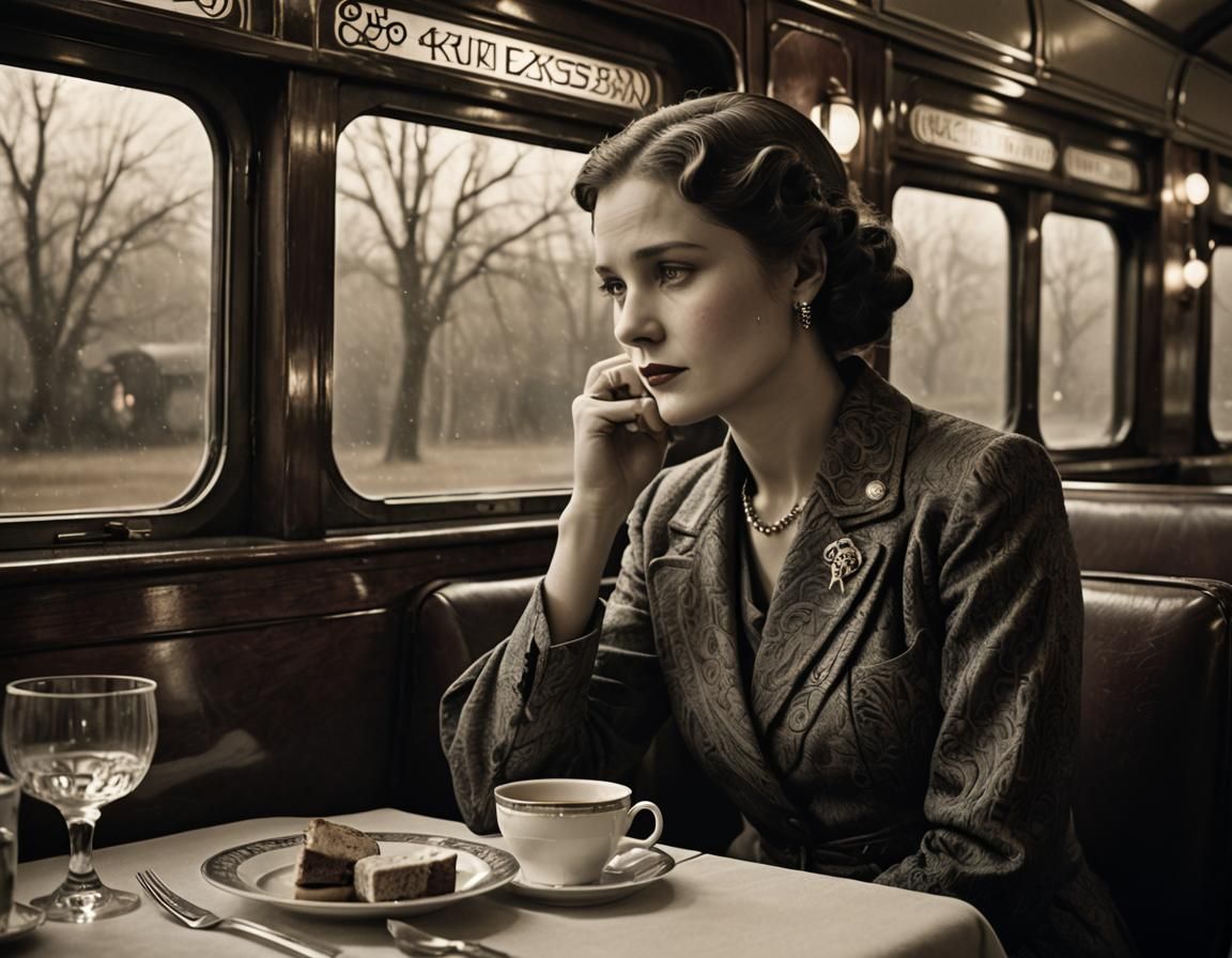 Melancholy Reverie on the Orient Express in Watercolor