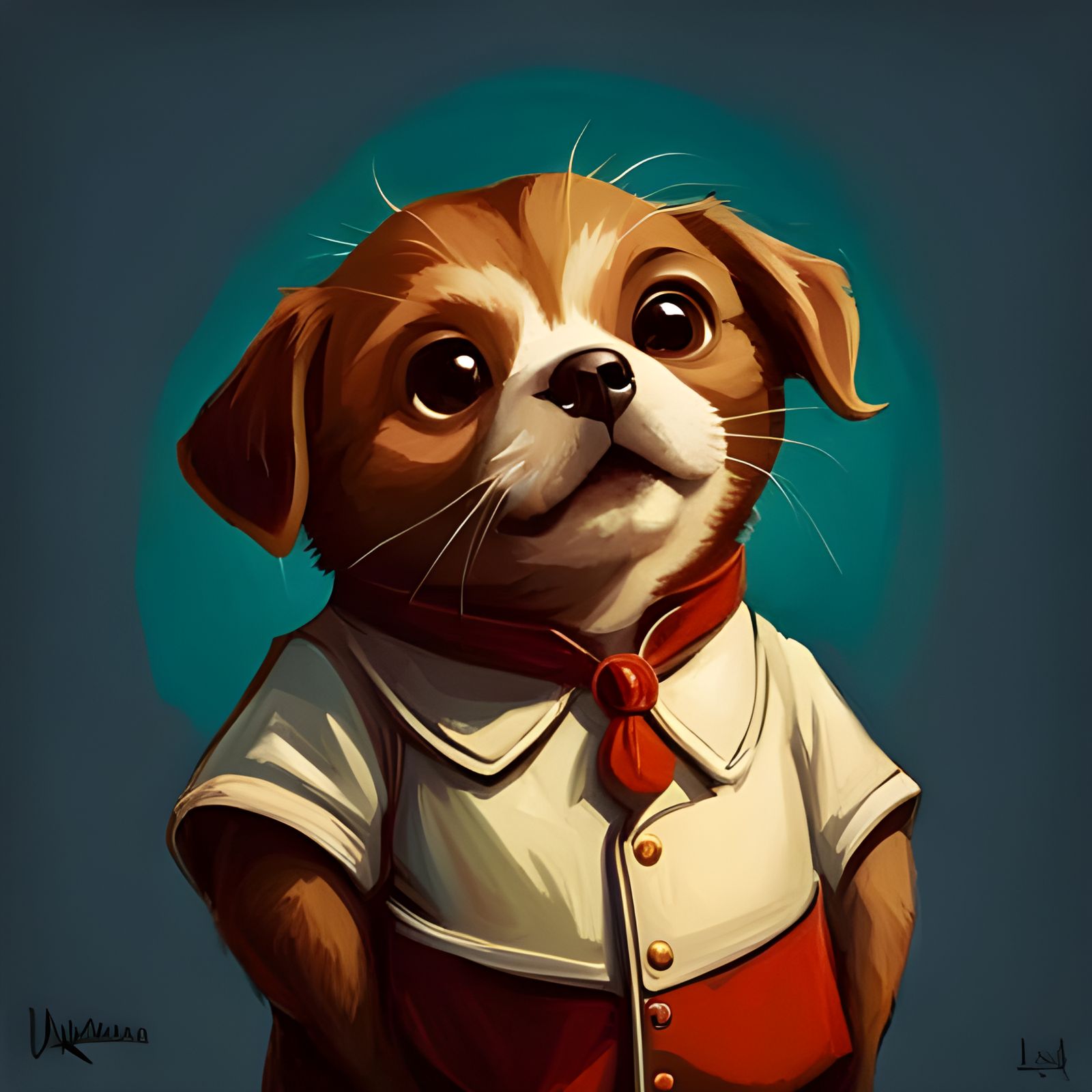 Adorable Subject in Expressive Oil Painting