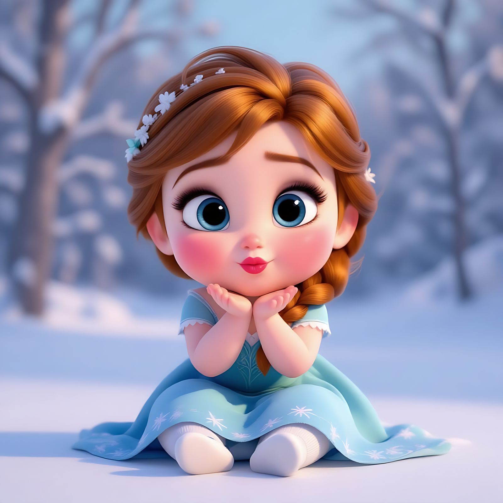 Ultra-Cute Baby Anna Pixar Rendered with Expressive Eyes