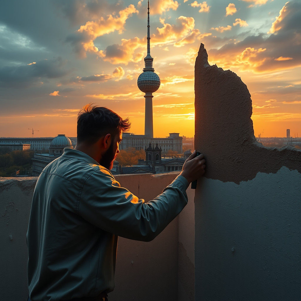 Spackling Wall with Berlin TV Tower: Concept Art