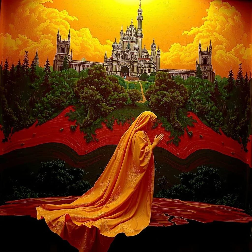 Golden Hour Landscape with Warm Lighting