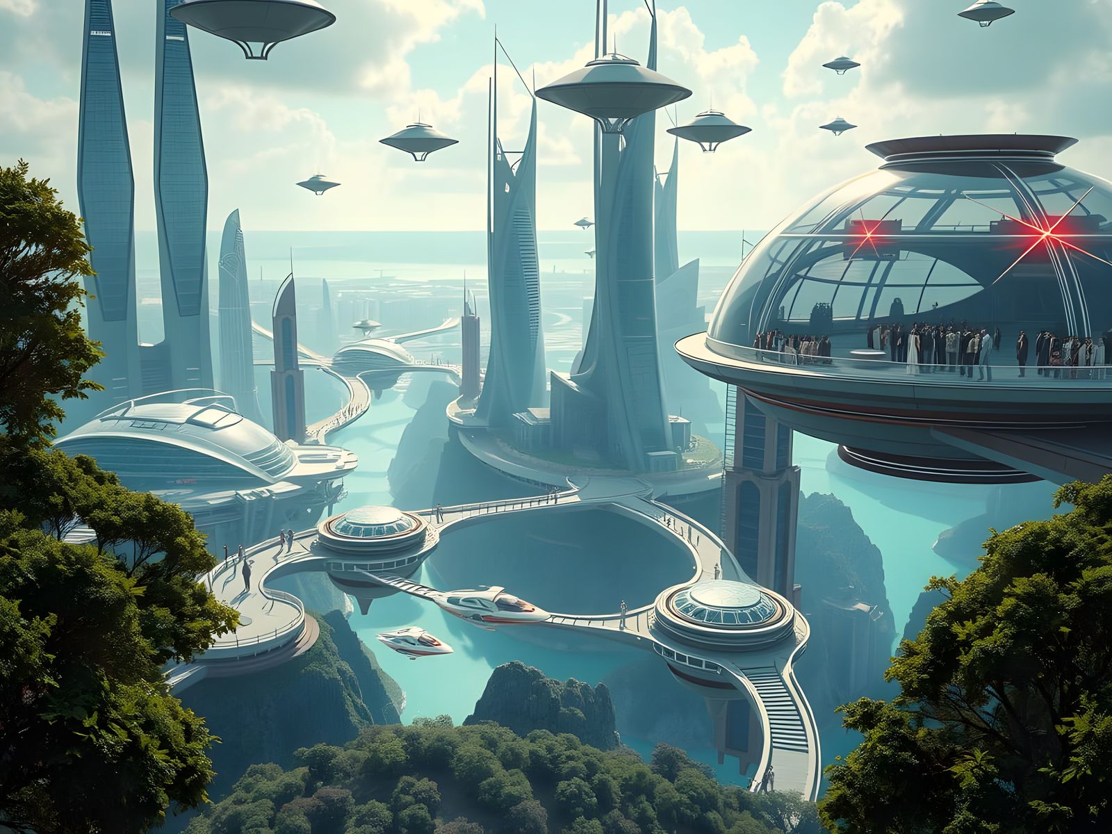 Breathtaking Futuristic City with Bio-Domes