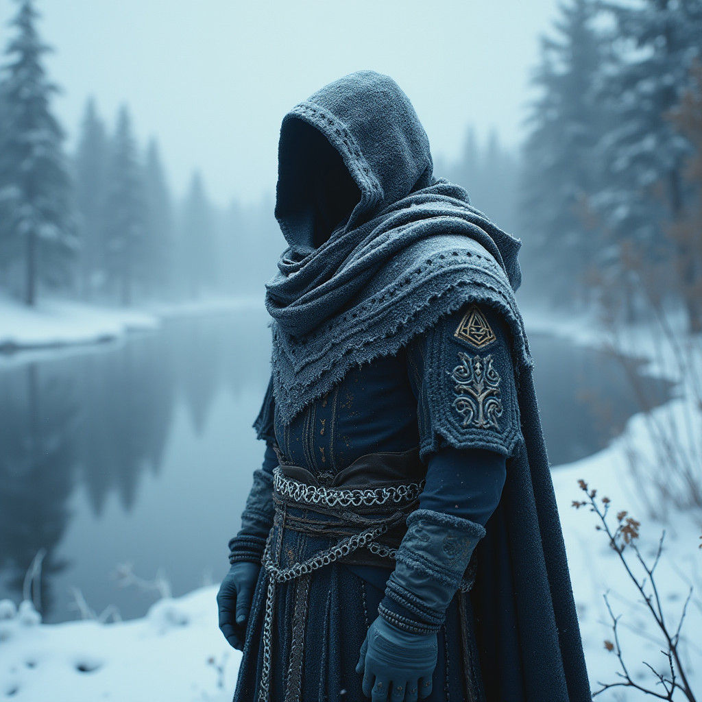 Mystic Finnish Warrior in Winter Wonderland