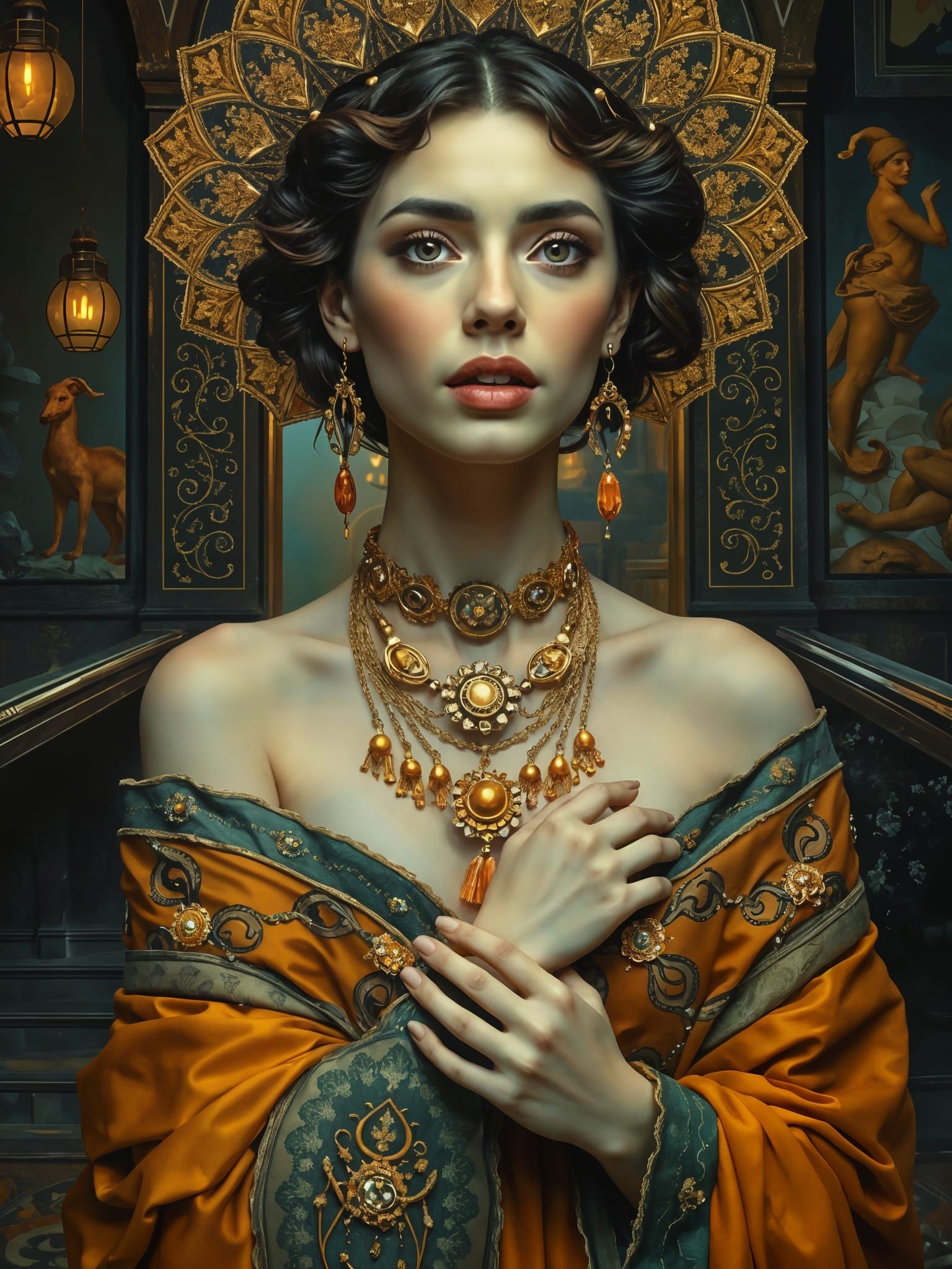 Golden Goddess in Muted Opulence