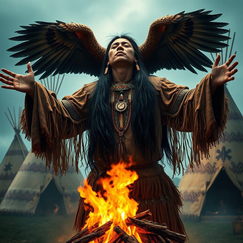 Eagle Summoner in Traditional Regalia