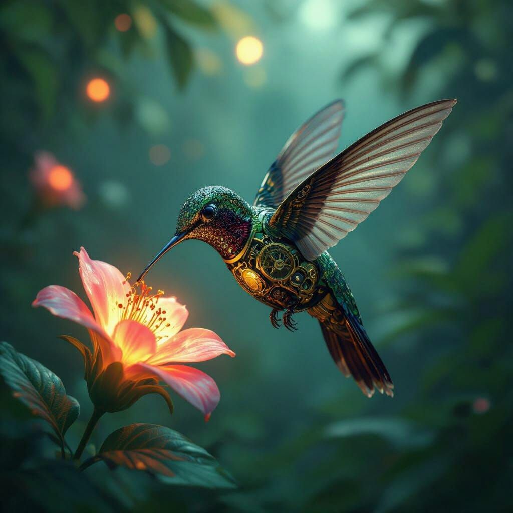 A clockwork hummingbird