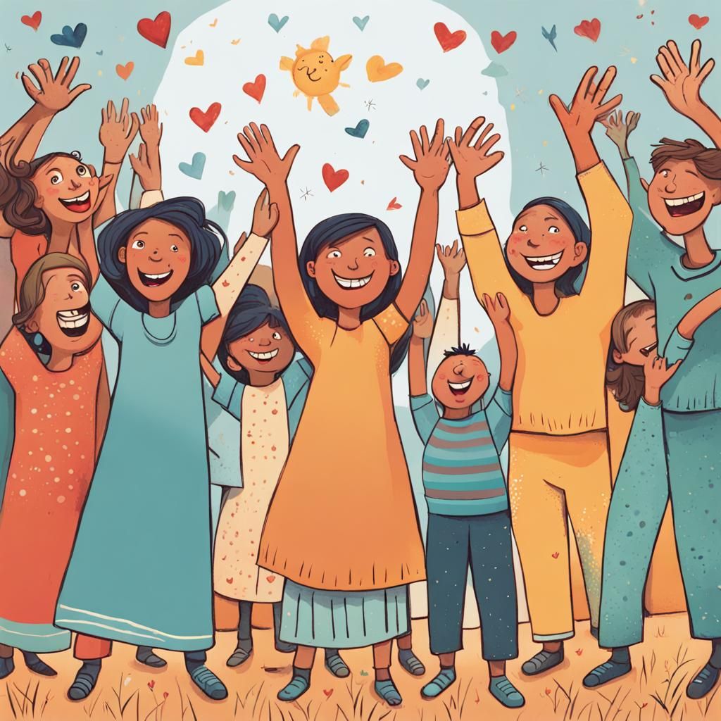 Joyful Illustration of Love and Hope