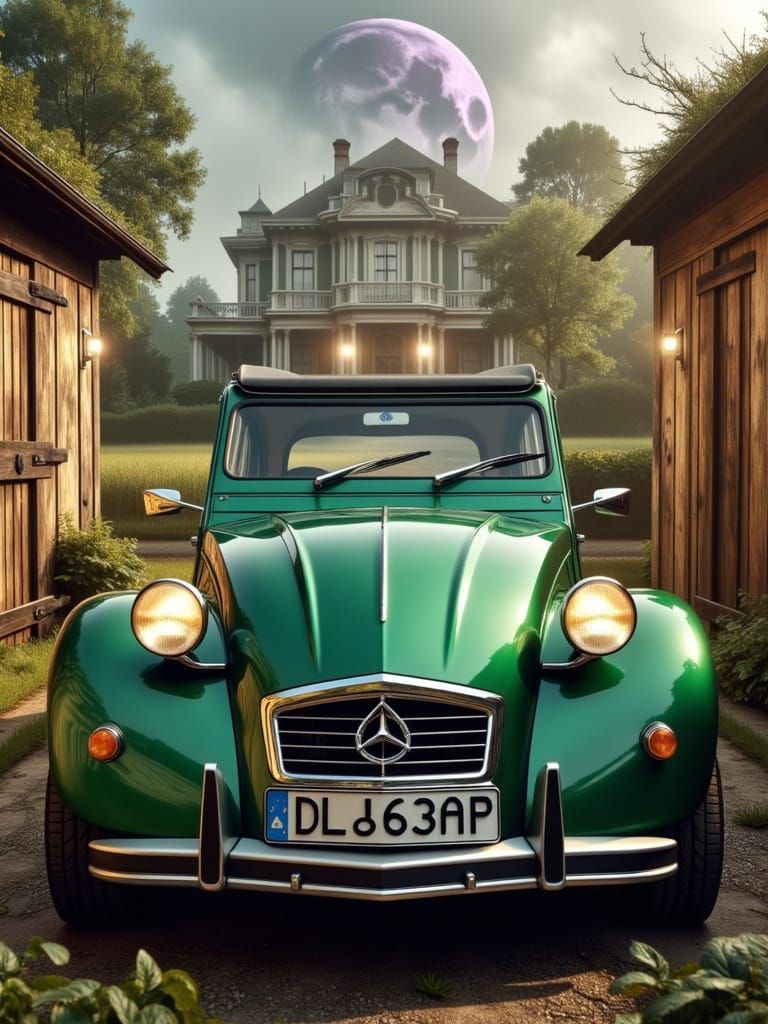 Modified Citroën Dyane 2CV in Hyperrealistic Concept Art