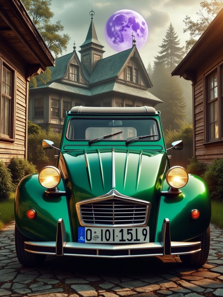 Modified Citroën Dyane 2CV in Hyperrealistic Style