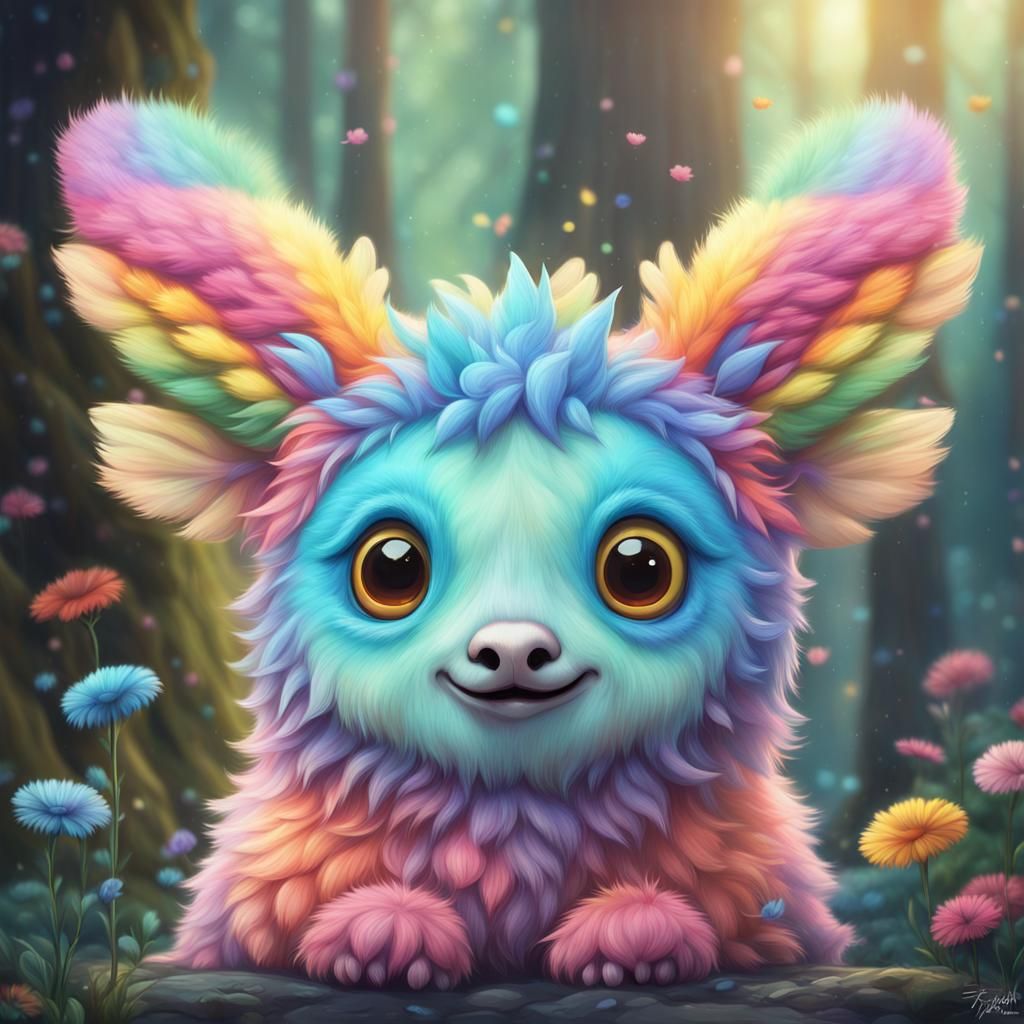 Rainbow Monster Inspired by Studio Ghibli Animation