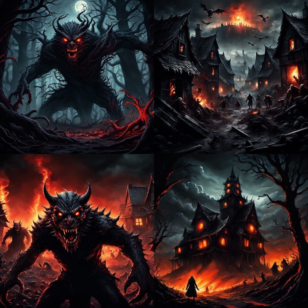 Dark Beasts in Mysterious Landscapes