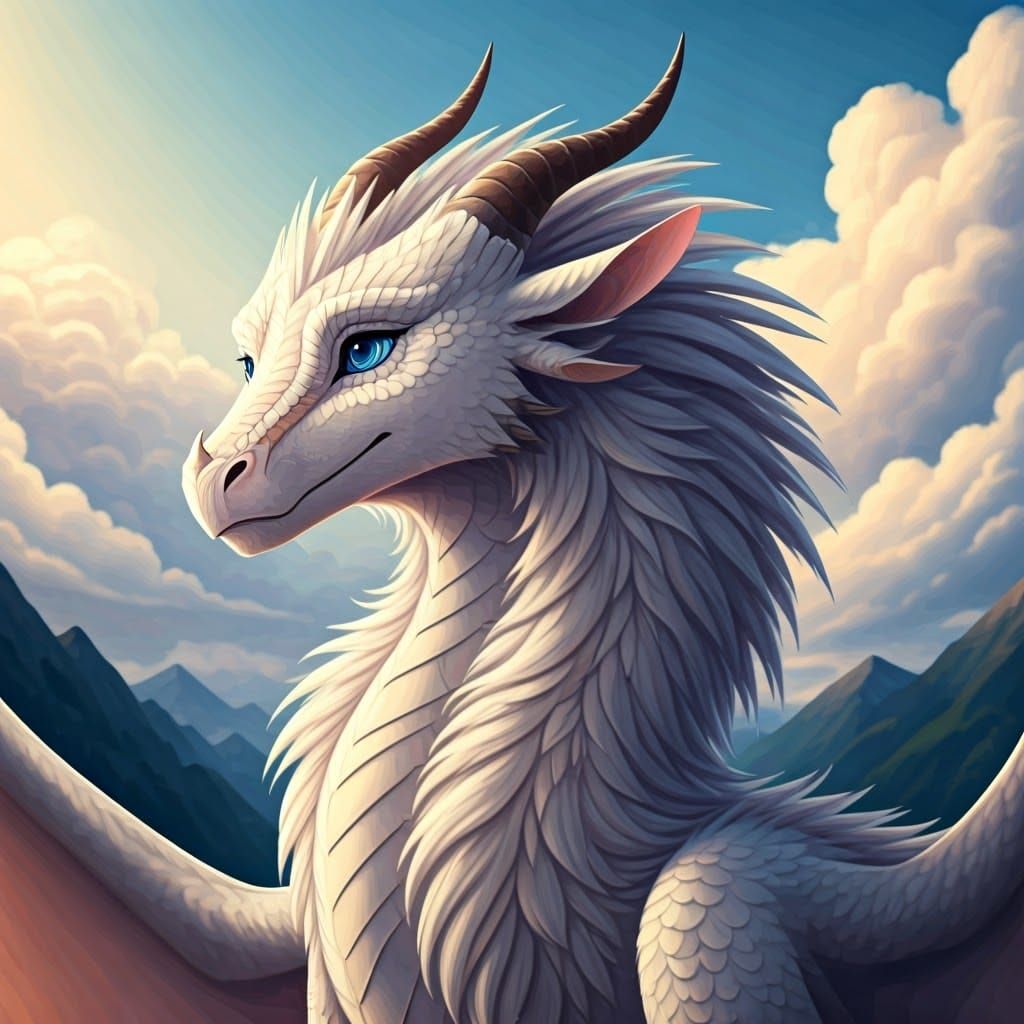 Wispa the Cloud Dragon in Vibrant Digital Art