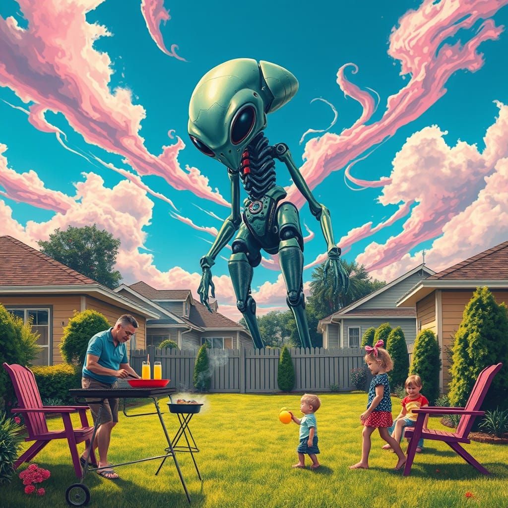 Pop Art Family Encounters a Twisted Alien Presence