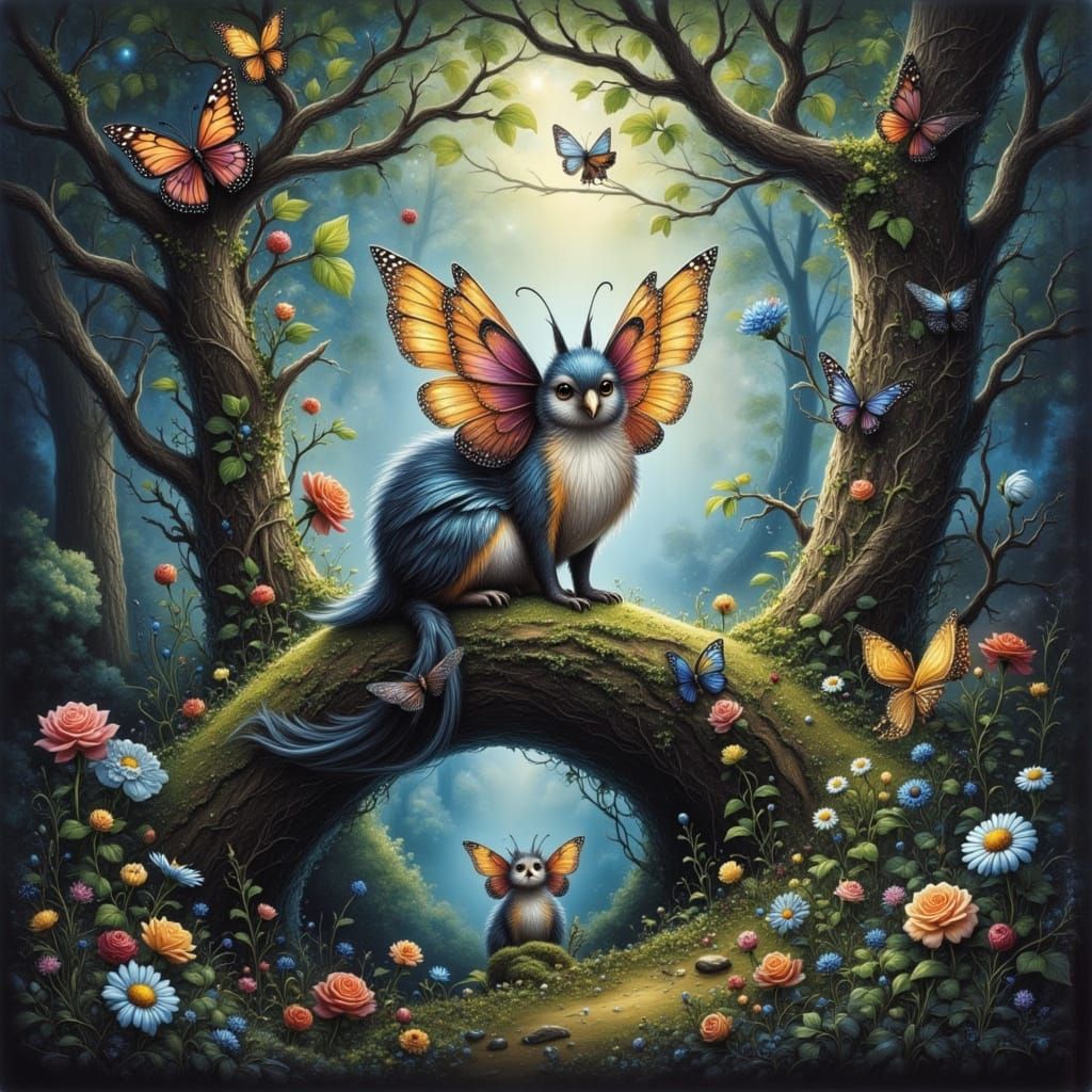 Enchanted Forest with Fantasy Critters