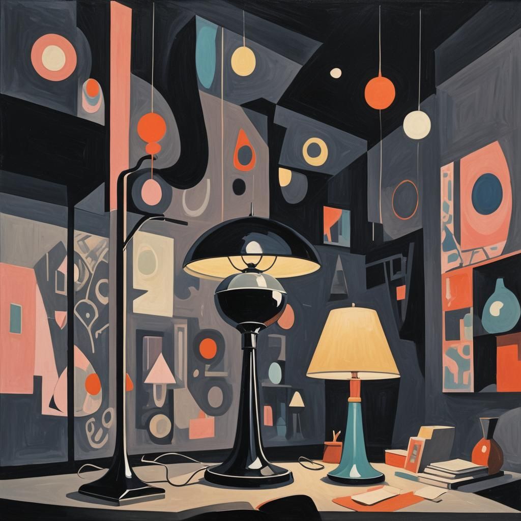 Mid-Century Modern Lamp Illuminates Dark Lair