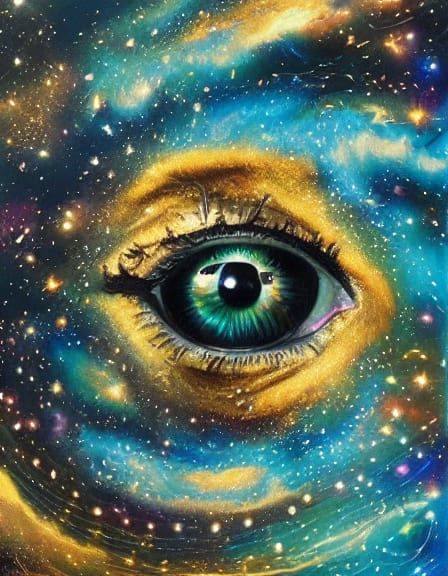 Surreal Cosmic Noir Lips Reveal Shimmering Stars and Nebulae