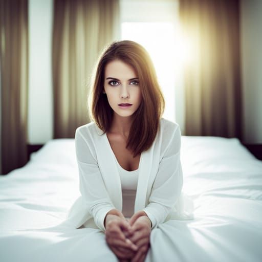 Ethereal Female Ghost in Bedroom