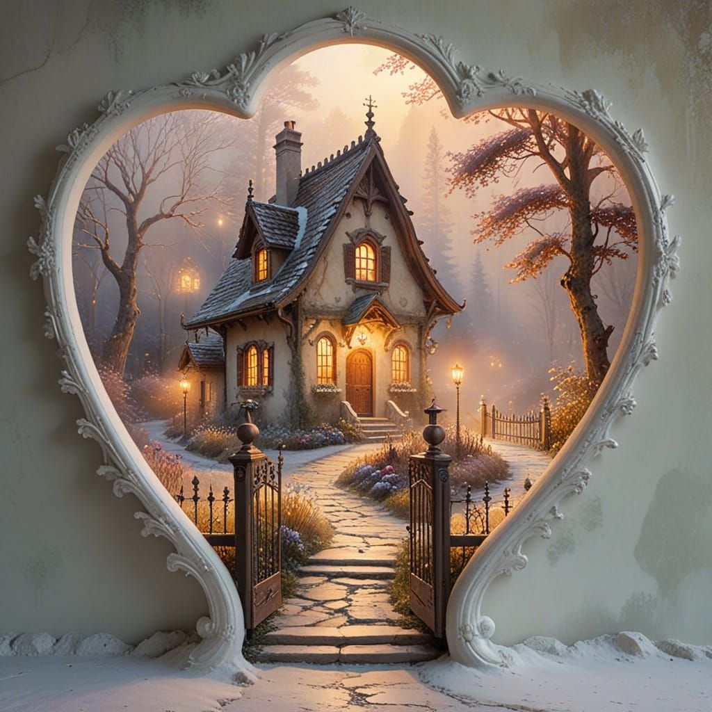 Misty Winter Cottage: Watercolor with Alcohol Inks