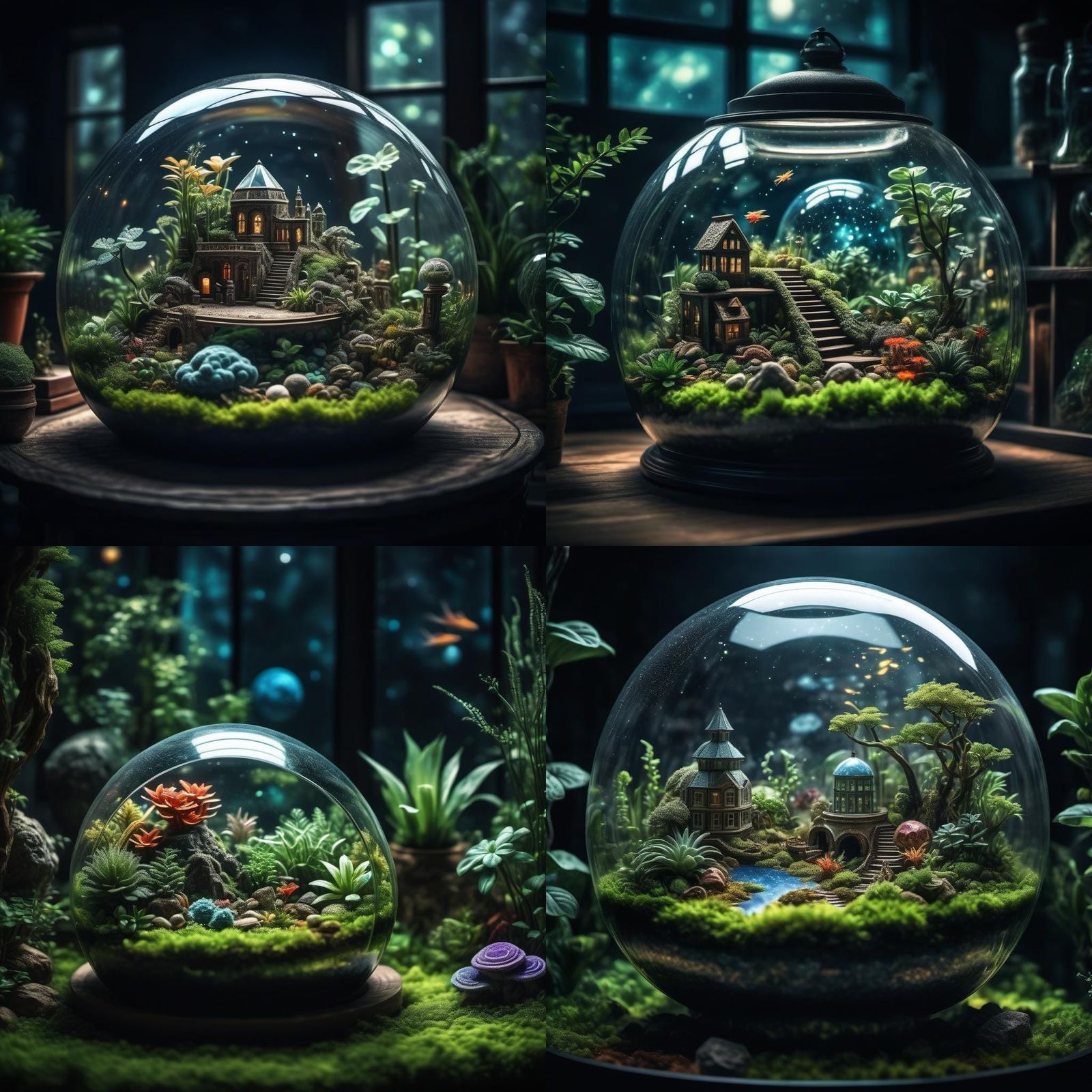 Cosmic Terrarium: Hyperrealistic HDR Image