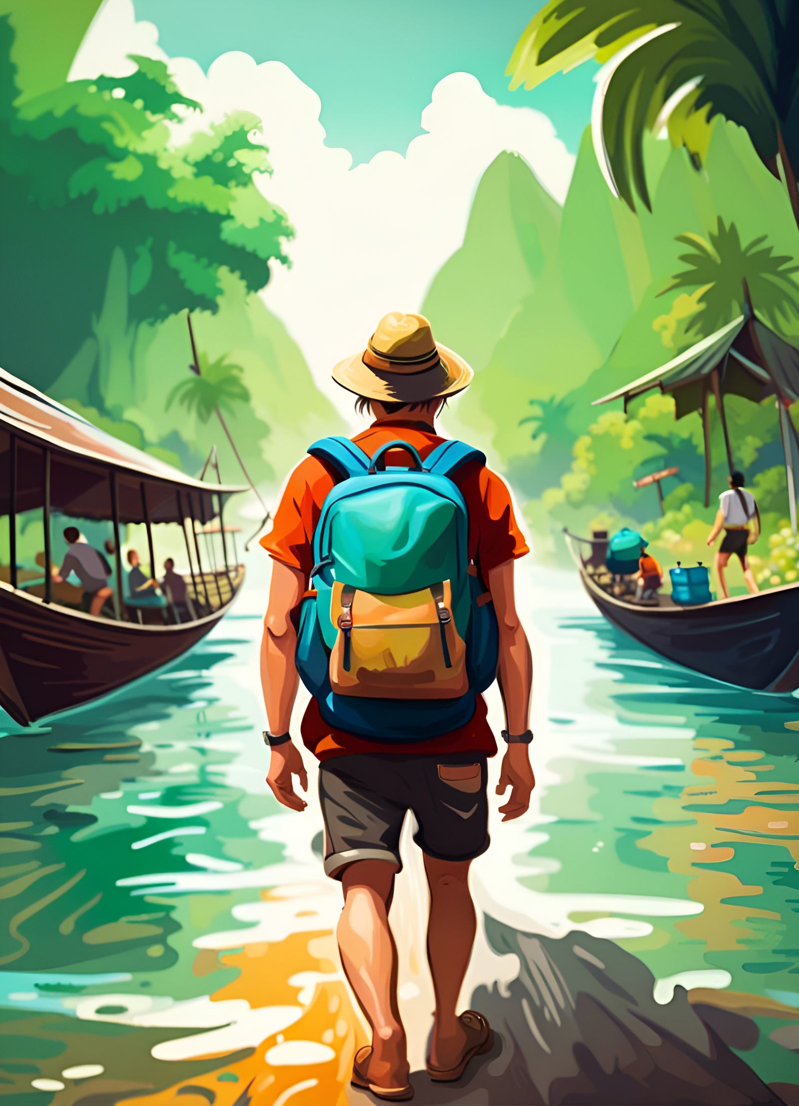 Backpacker's Journey Through South East Asia: Splash Art