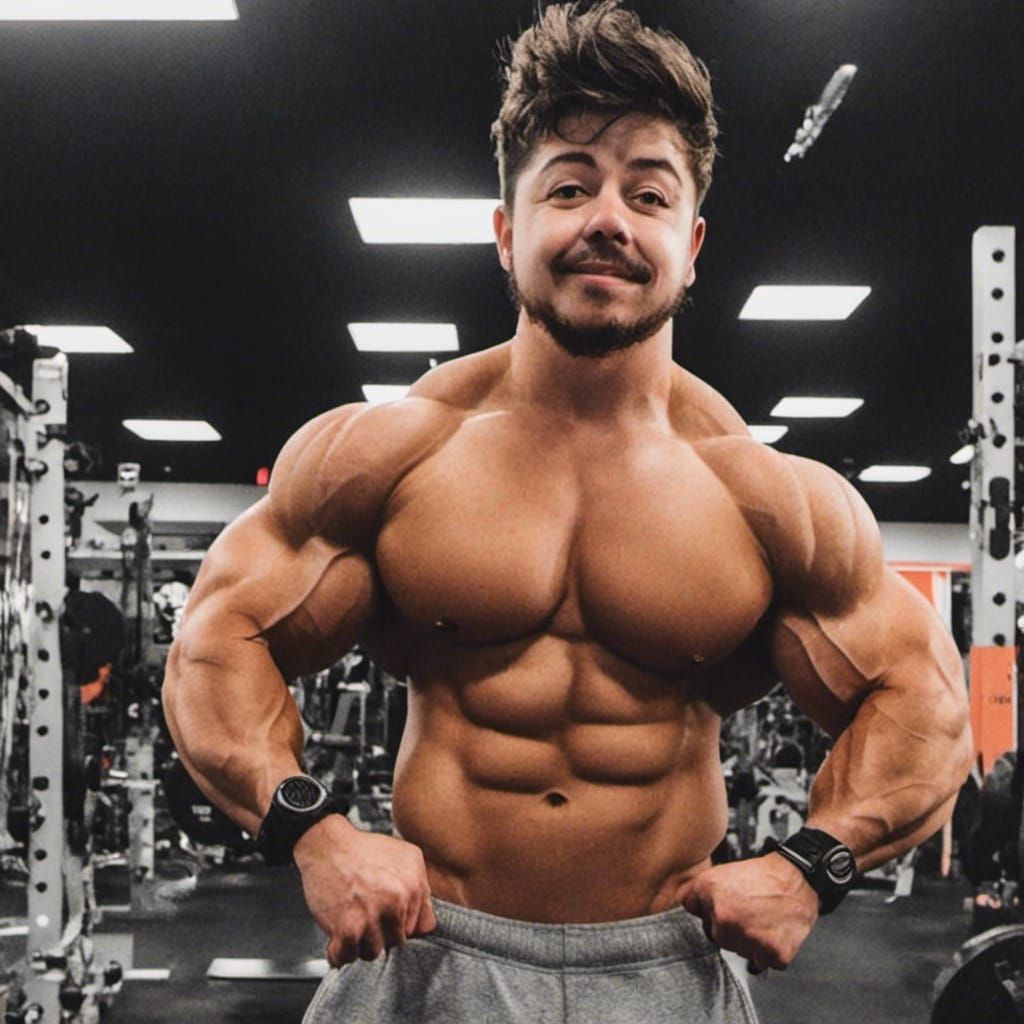 Bodybuilder Posing at Mr. Universe Competition