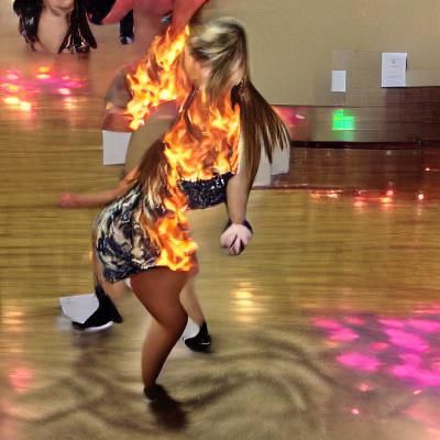 Fiery Dancer: AI Interpretation of a Popular Phrase