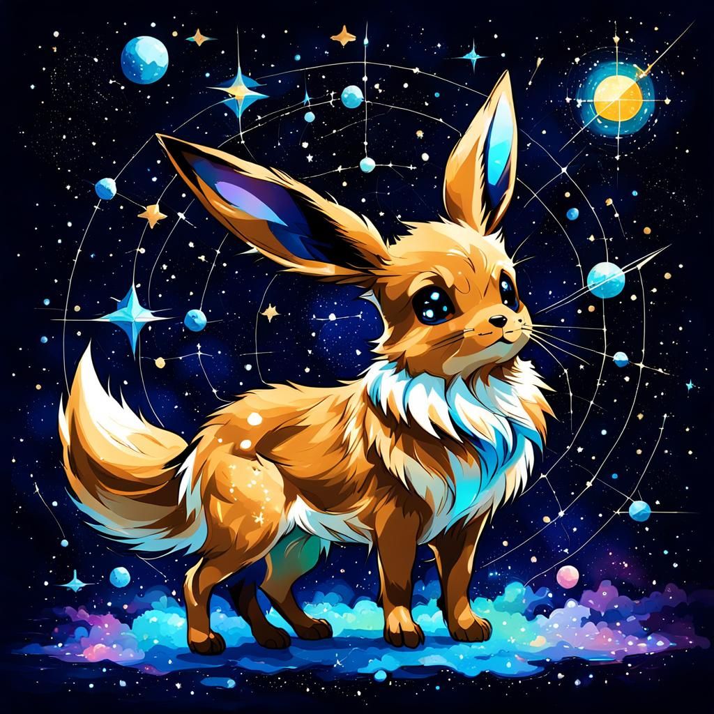 Eevee Constellation: Abstract Art in Complementary Colors