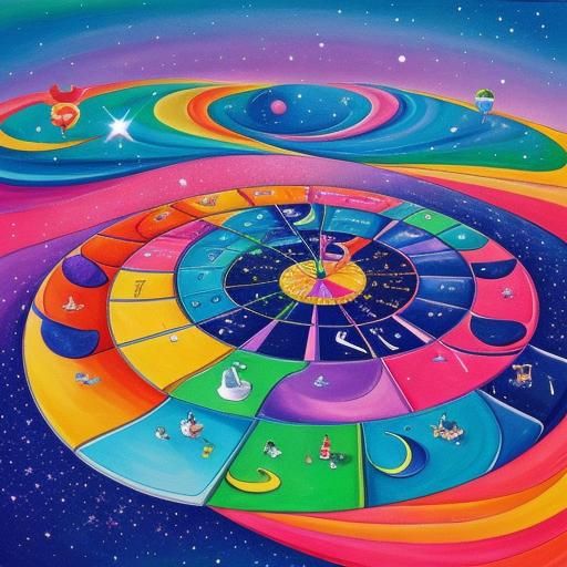 Vibrant Candyland Wonderland with Gouache Swirls