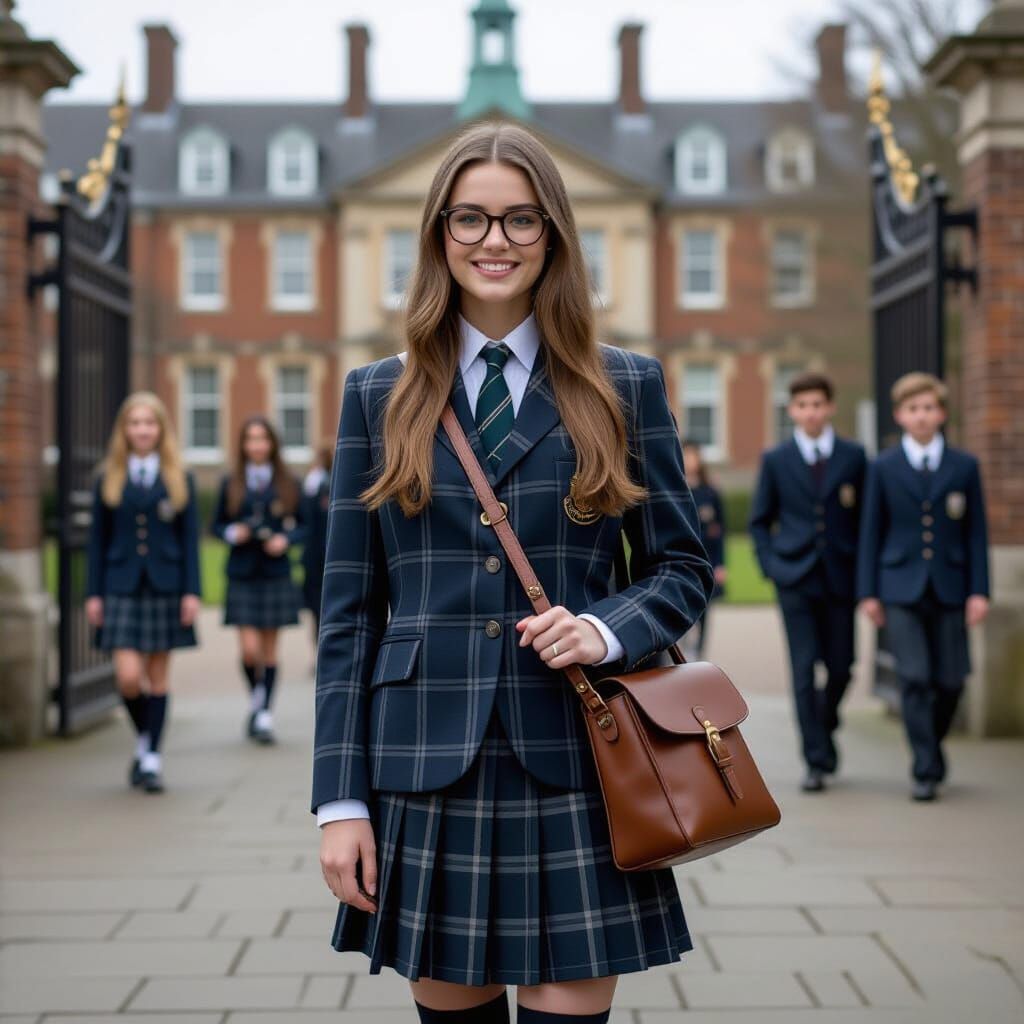 British Schoolgirl at the Gates, Digital Matte Painting