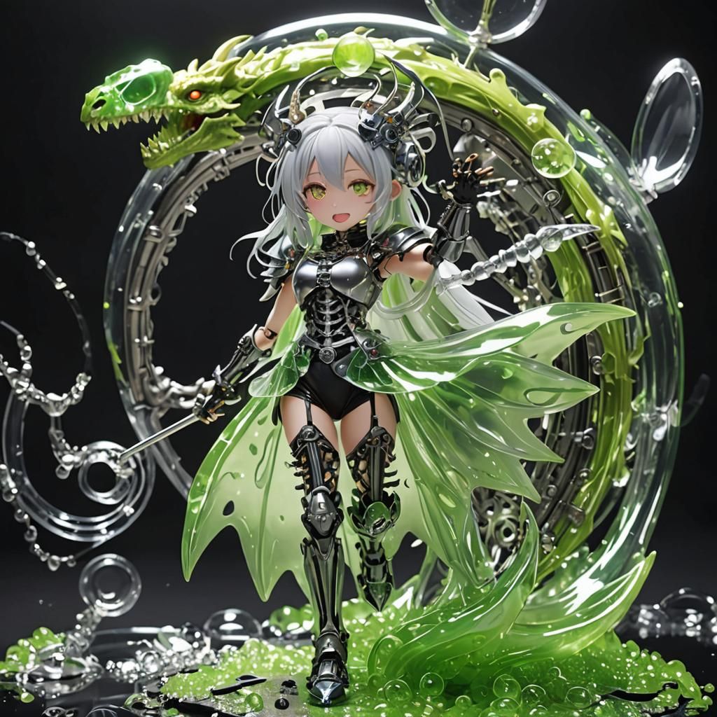 Chimera Dragon Girl with Metal Skeleton