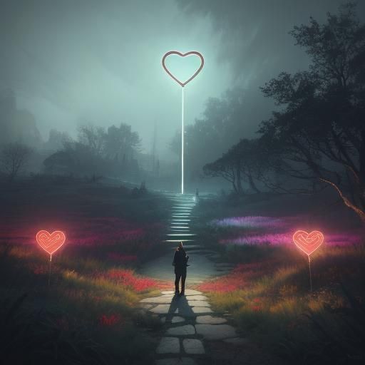 Crossroads of Love: Hyperrealistic Concept Art