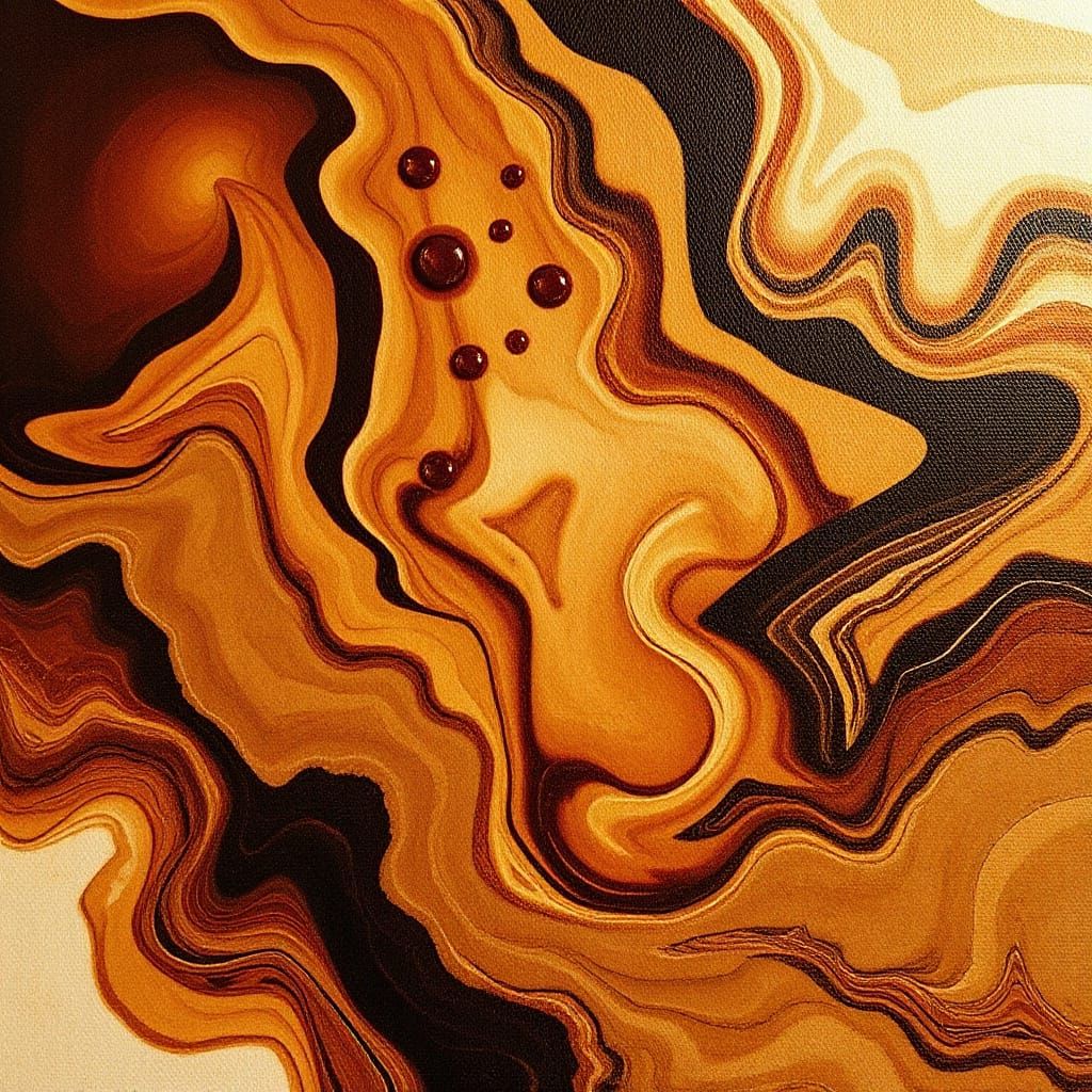 Abstract Surreal Coffee Fluid Art