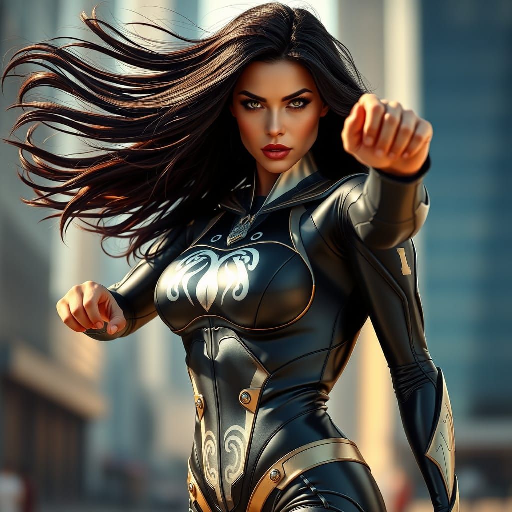 Aquarius Superheroine Unleashes Power with Dynamic Movement