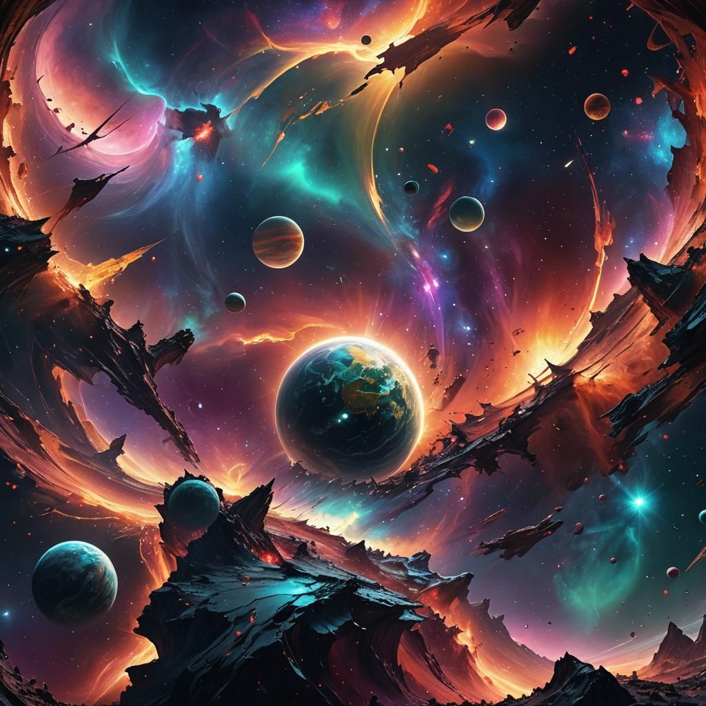 Stained Glass Planet Reflects Starlight in Space