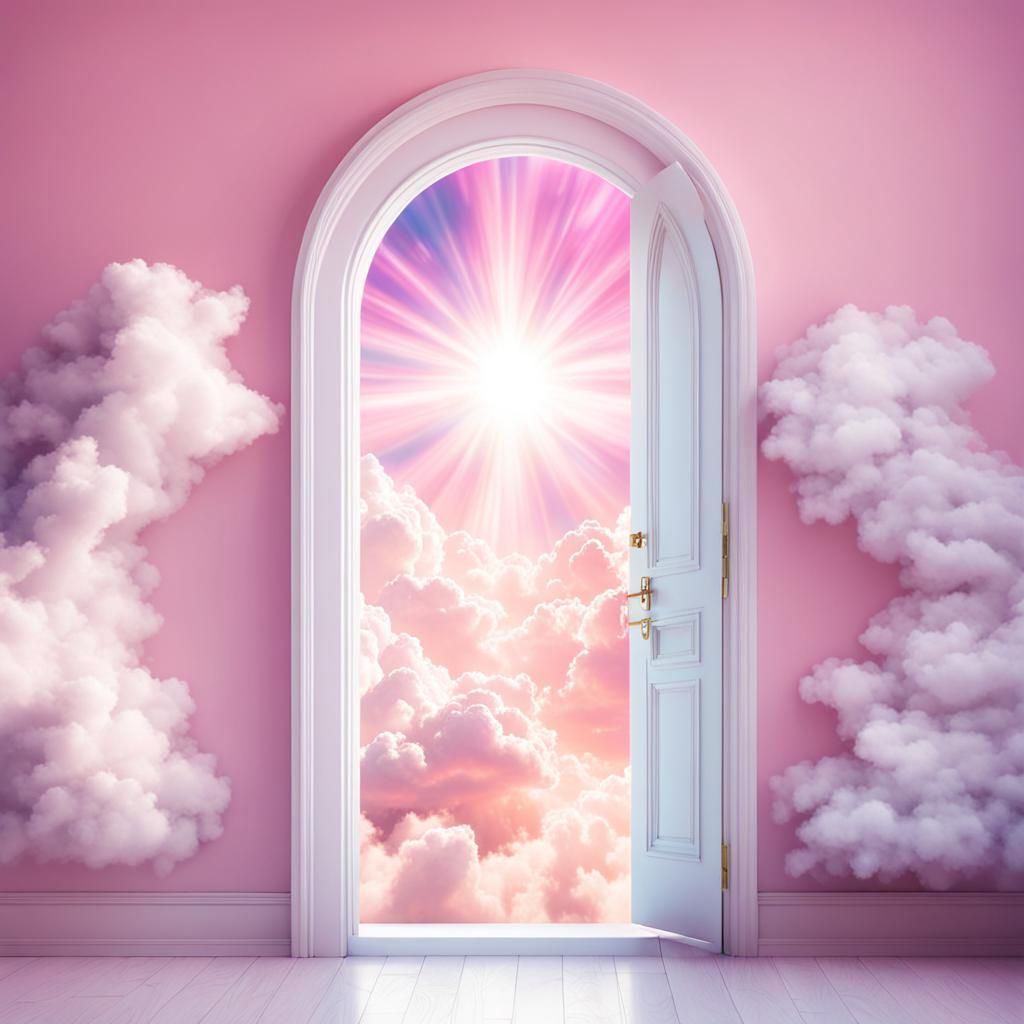 Iridescent Pink Door to Another Galaxy