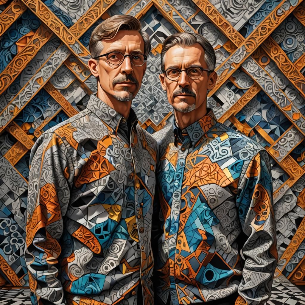 Oren and Trevor Goodchild: Abstract Digital Art Portrait