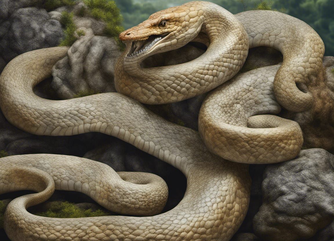 Detailed Serpent World Landscape with Colubrids