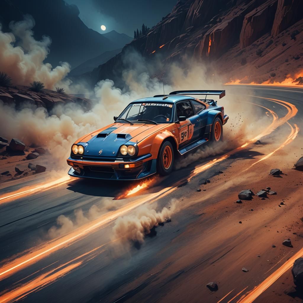 Rally Car Drifting: Fantastical Concept Art