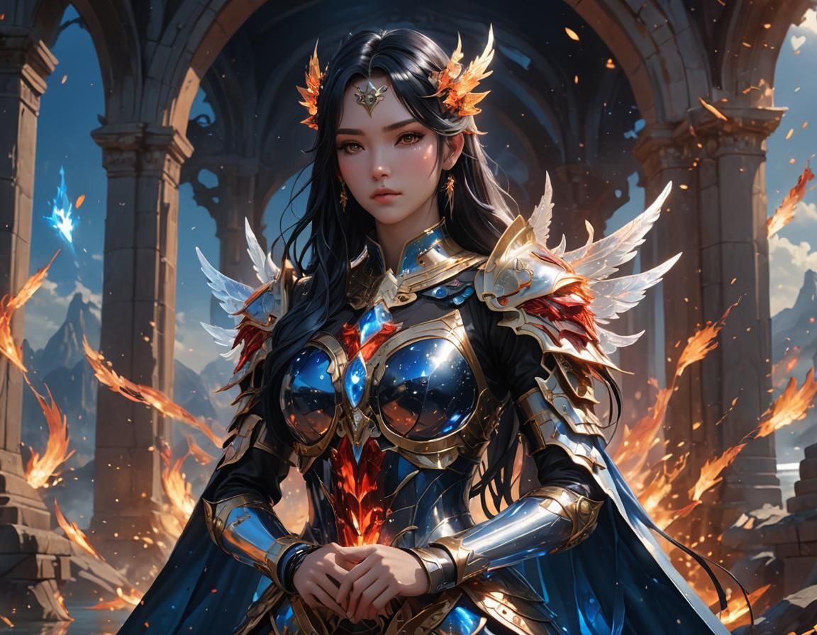 Cosmic Knight Aura: Anime Style 3D Art