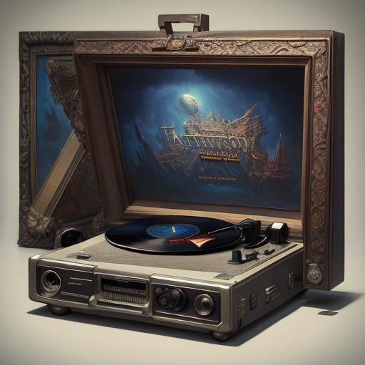 Kids Discovering 80s Music in Detailed Digital Art