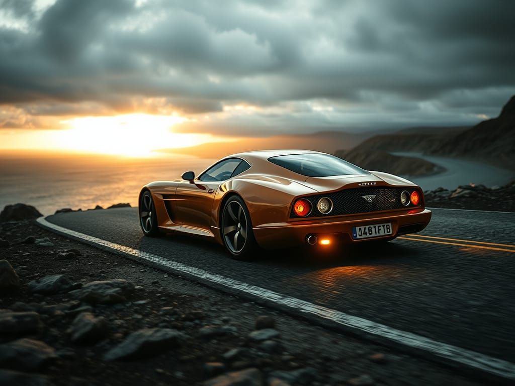 Bentley Muscle Car Speeds Along Scenic Yellowstone Coastline