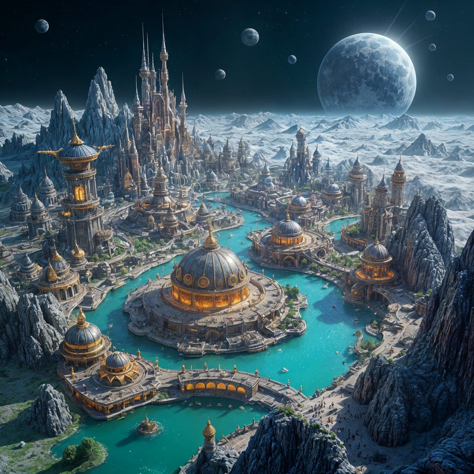 Surreal Lunar Amusement Park Unveiled in Futuristic Maps