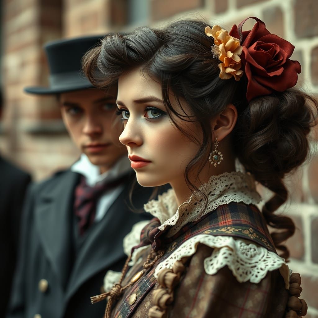 Edwardian Punk Beauty Wishes to Escape