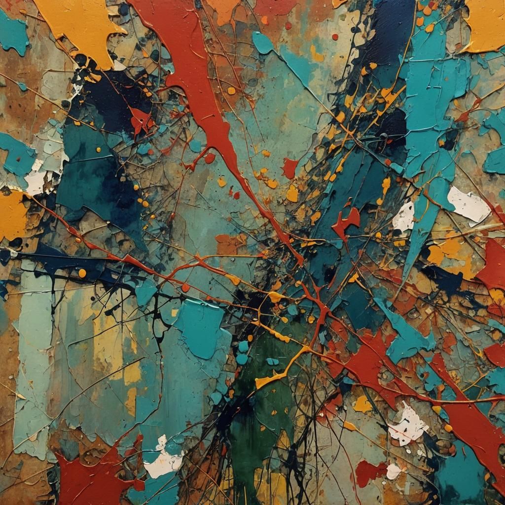 Abstract Art with Complementary Colors and Details