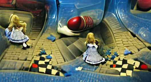 Alice Falling Down the Rabbit Hole