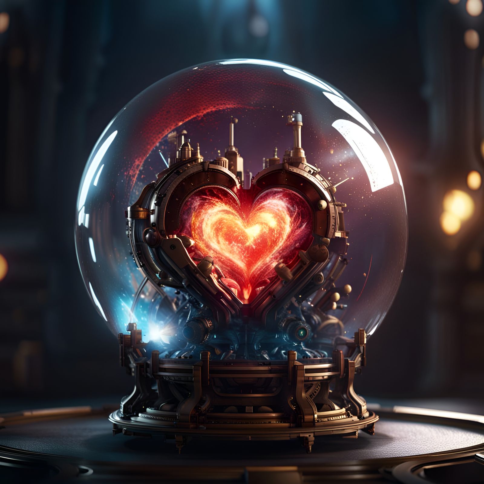heart glass sphere